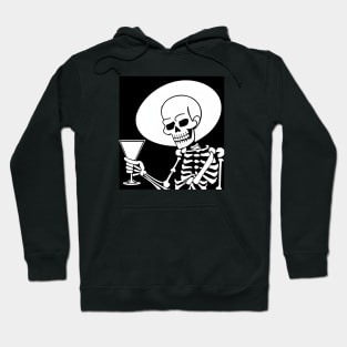 Skeleton with martini cheers cocktail Hoodie